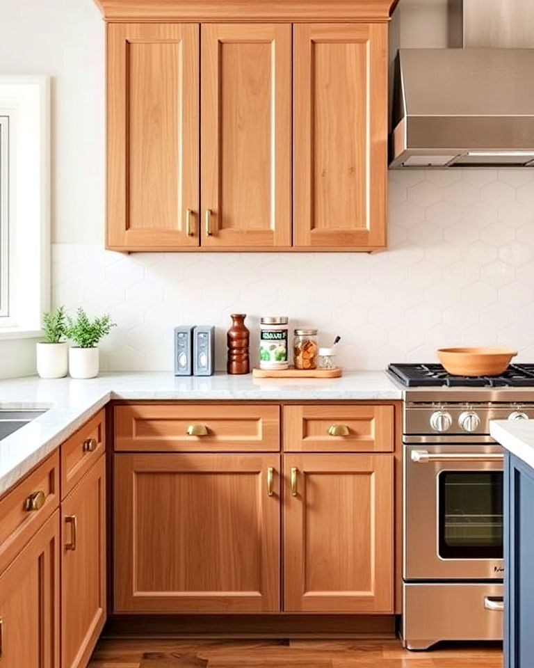 kitchen cabinets with hexagonal knobs - 40 Kitchen Cabinet Hardware Ideas