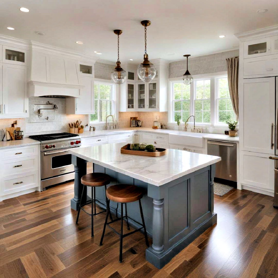kitchen island with built in storage - 30 Small Galley Kitchen Ideas on a Budget