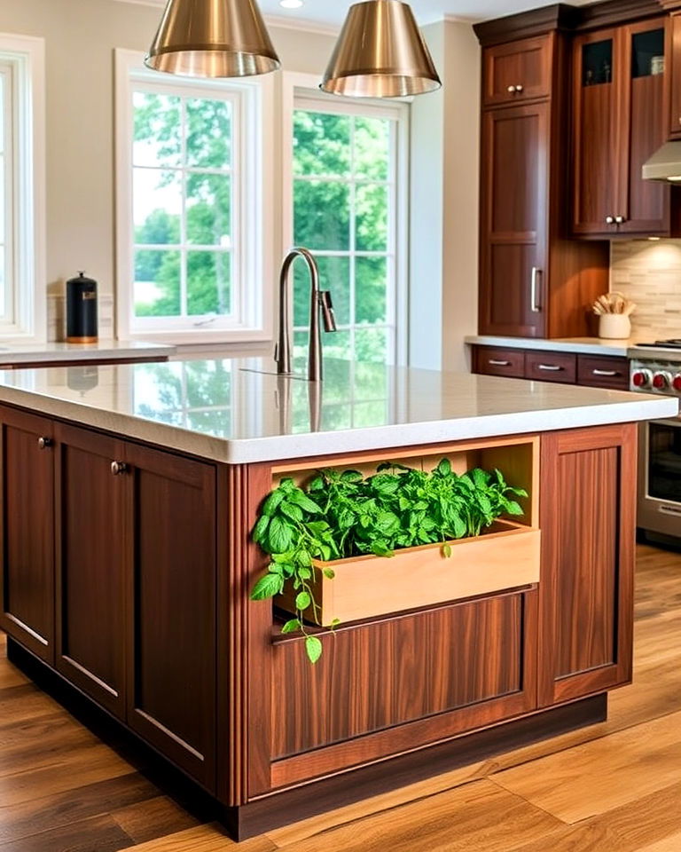 kitchen island with integrated herb garden - 20 Luxury Kitchen Island Ideas