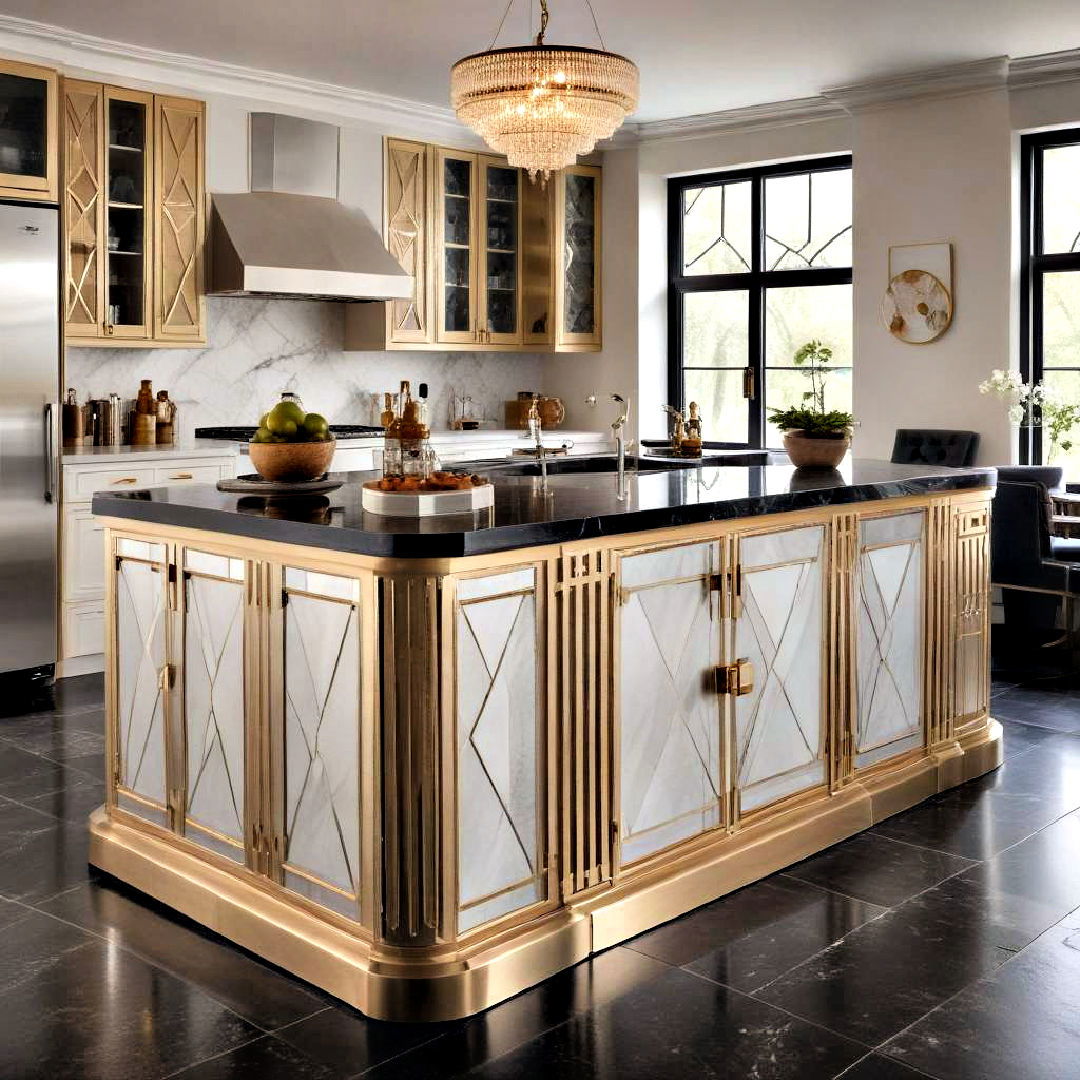 kitchen island with metallic accent - 40 Kitchen Island Ideas