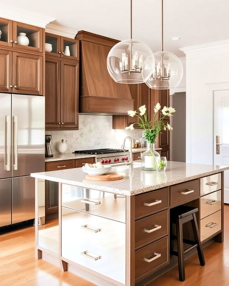 kitchen island with mirrors - 20 Mirror in Kitchen Ideas