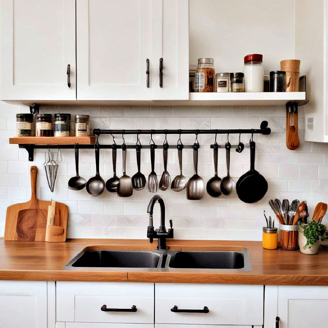 kitchen rail system - 30 Small Galley Kitchen Ideas on a Budget