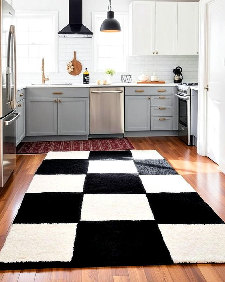kitchen rug with bold geometric patterns - 20 Kitchen Rug Ideas