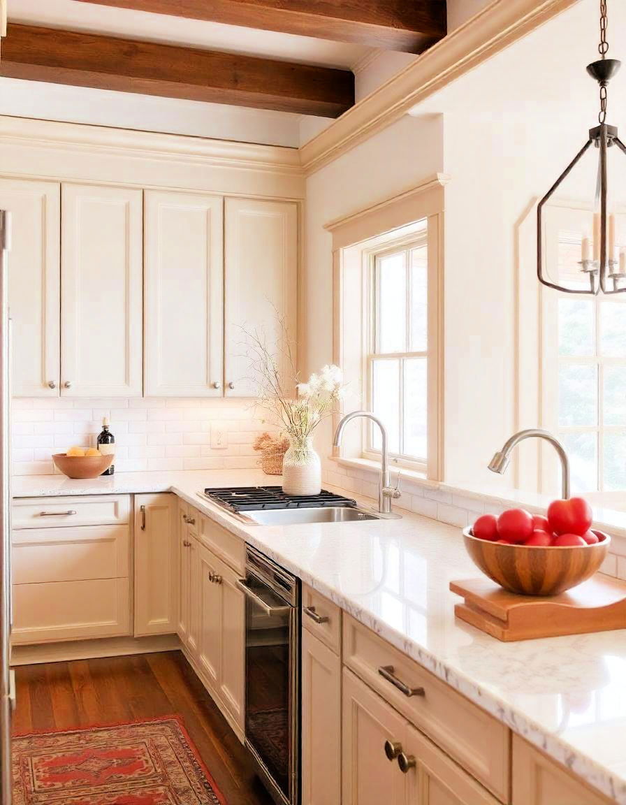 kitchen with cashmere trim and moldings - 20 Cashmere Kitchen Ideas