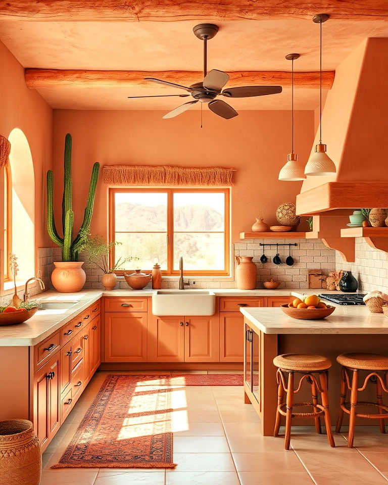 kitchen with desert inspired color palette - 25 Southwestern Kitchen Ideas
