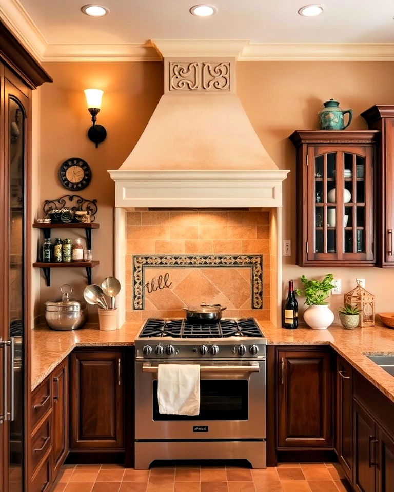 kitchen with mediterranean style stove alcove - 20 Kitchen Stove Alcove Ideas
