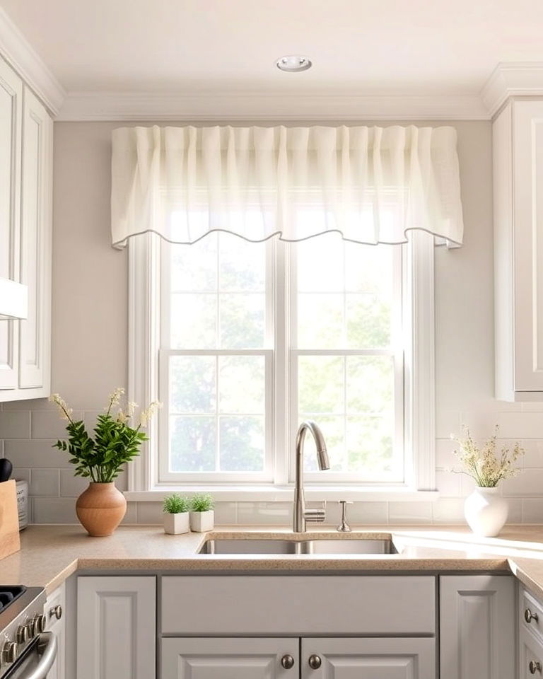 kitchen with sheer valance - 20 Kitchen Valance Ideas