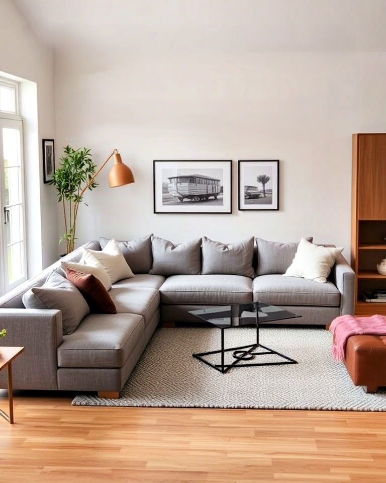 l shaped sectional and coffee table - 30 Small Living Room Sectional Layout Ideas