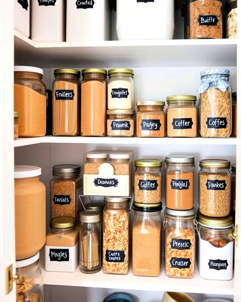 label everything to identify contents quickly - 30 Small Pantry Ideas
