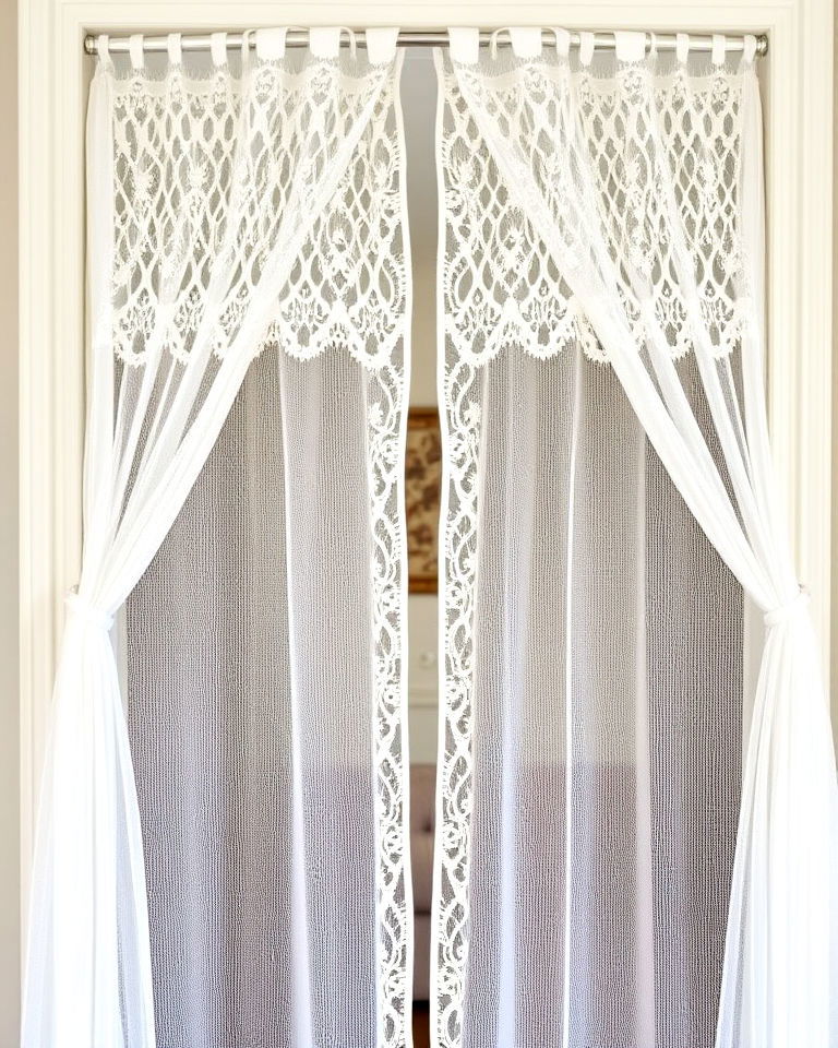 lace curtains to add delicate touch - 30 Closet Curtain Ideas