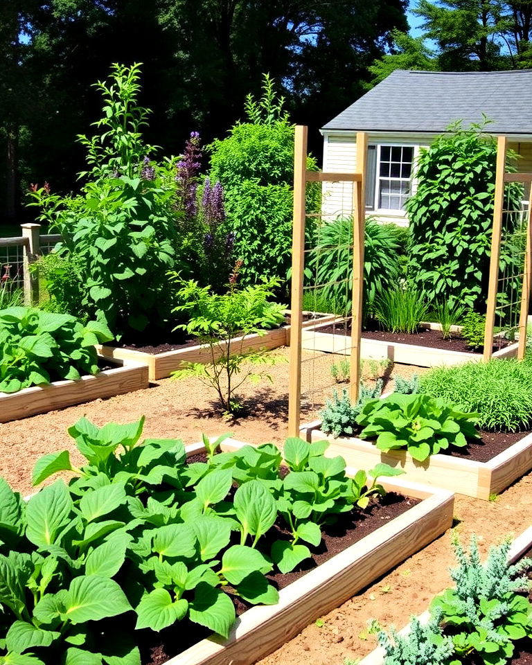 landscape with vegetable garden - 30 Ranch House Landscaping Ideas