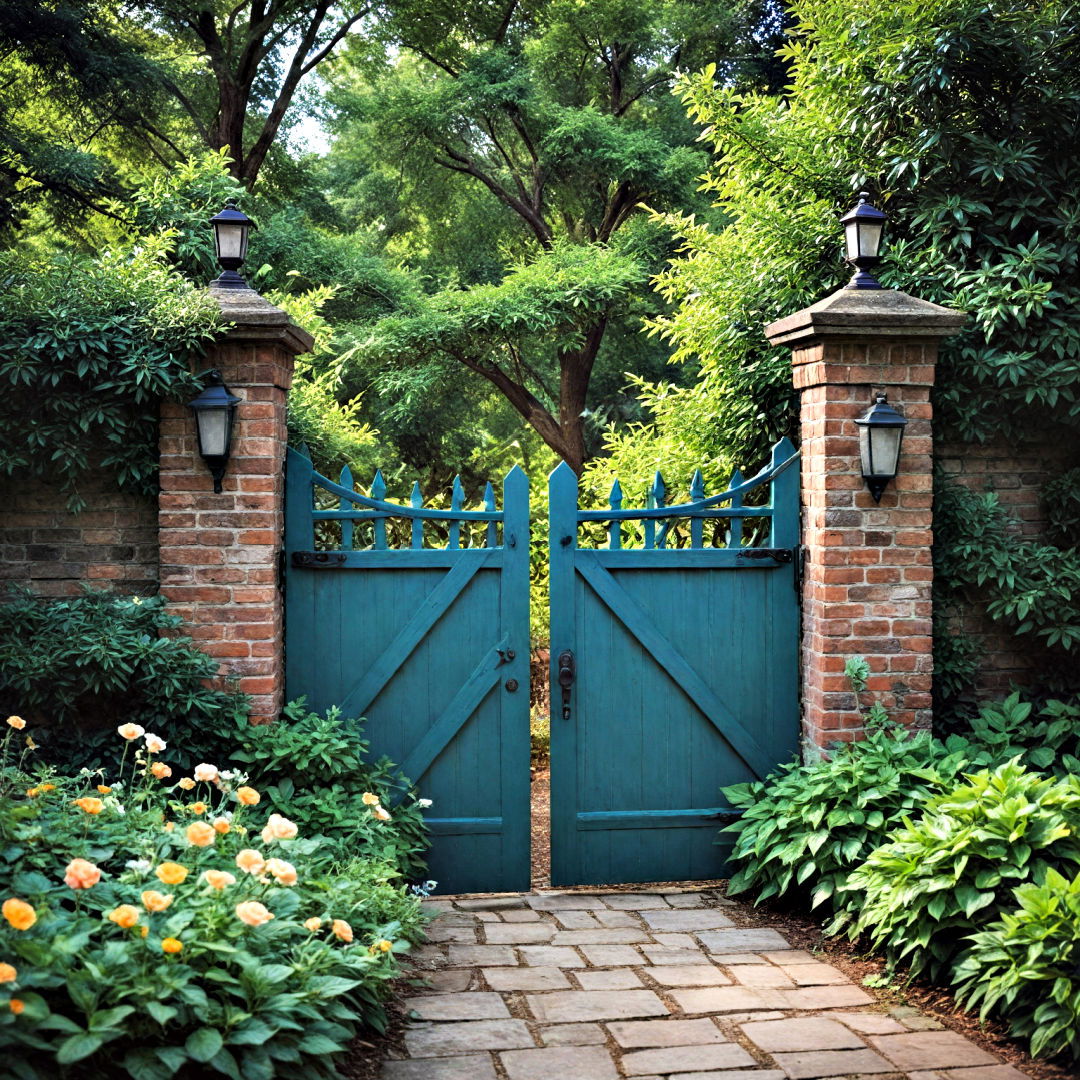 landscaping with custom made garden gate - 40 Front Yard Landscaping Ideas