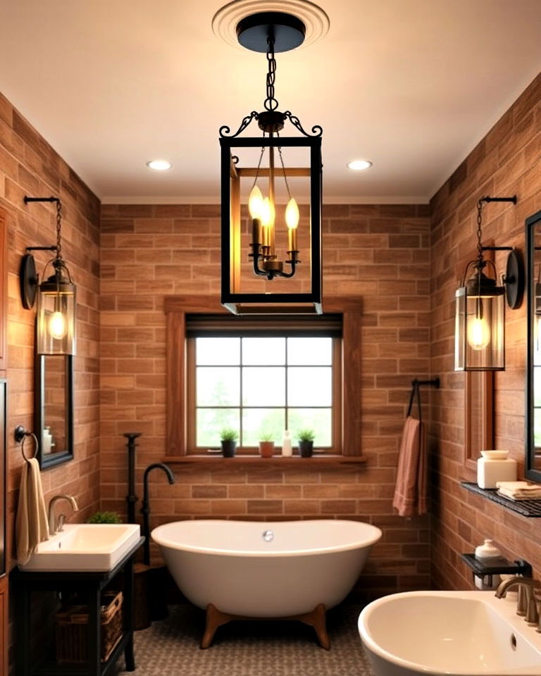 lantern style chandeliers for bathroom - 20 Bathroom Chandelier Ideas