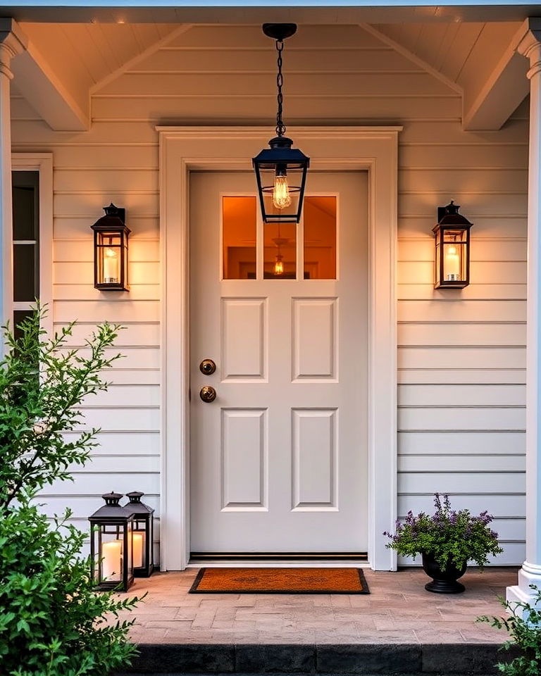 lantern style lights for classic elegance - 20 Front Porch Lighting Ideas