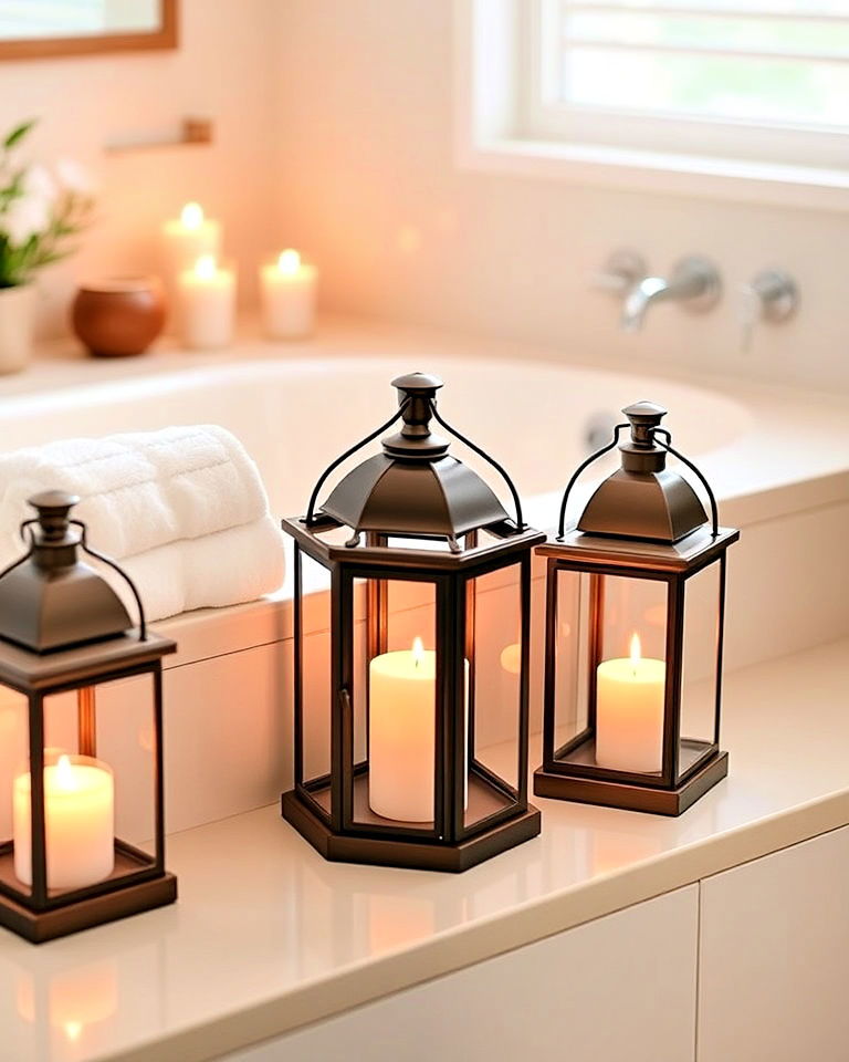 lanterns decor in the bathroom - 30 Lantern Decor Ideas