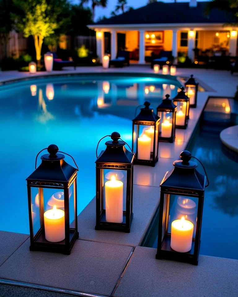 lanterns for poolside decor - 30 Lantern Decor Ideas