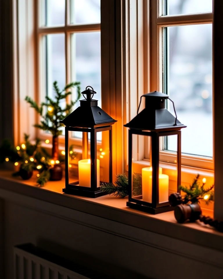 lanterns on windowsill for decor - 30 Lantern Decor Ideas