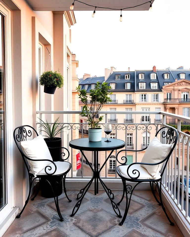 large balcony with bistro style seating area - 25 Large Balcony Ideas