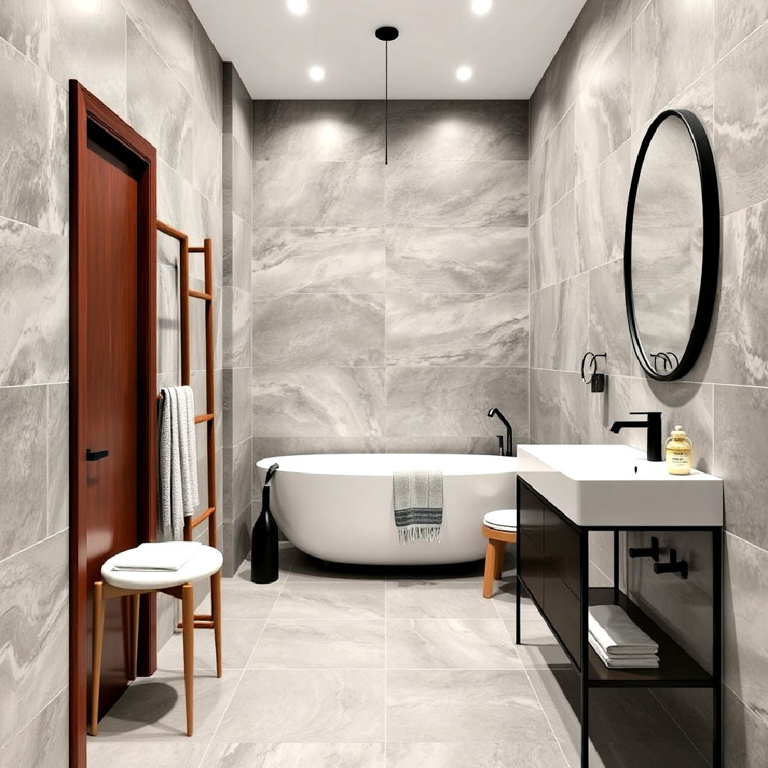 large format tiles for hallway bathroom - 20 Hallway Bathroom Ideas