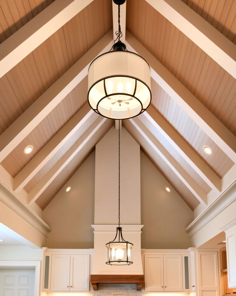 large pendant lighting for vaulted ceiling - 40 Vaulted Ceiling Ideas