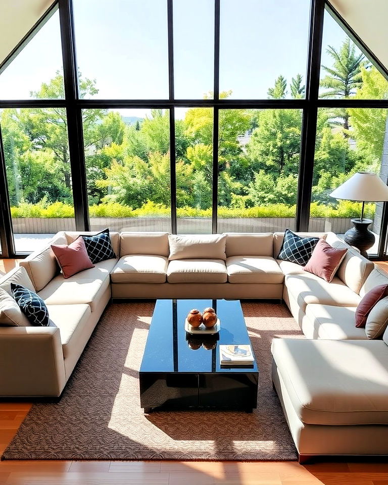 large window with corner sofa - 20 Couch in Front of Window Ideas