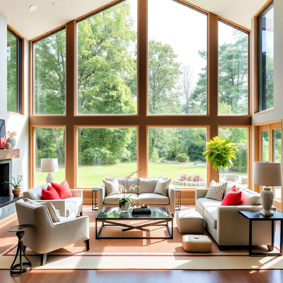 large windows to maximize natural light - 40 Transitional Living Room Ideas