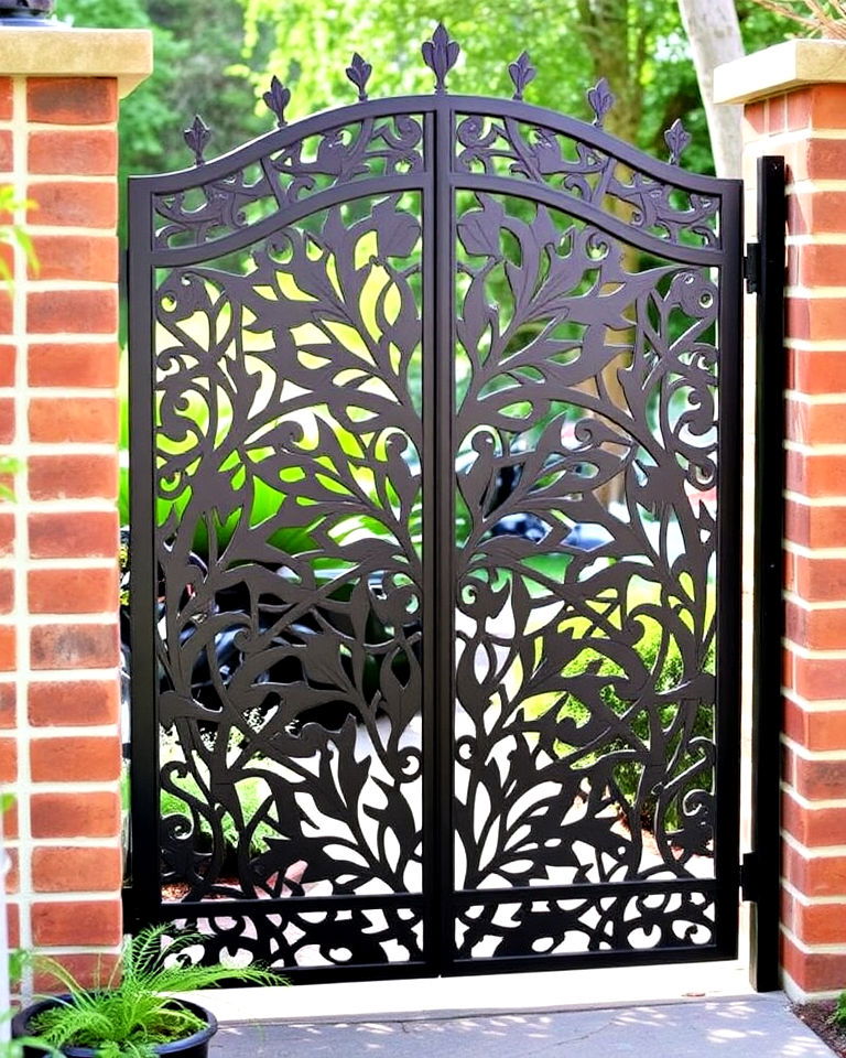 laser cut metal garden gate - 25 Metal Garden Gate Ideas