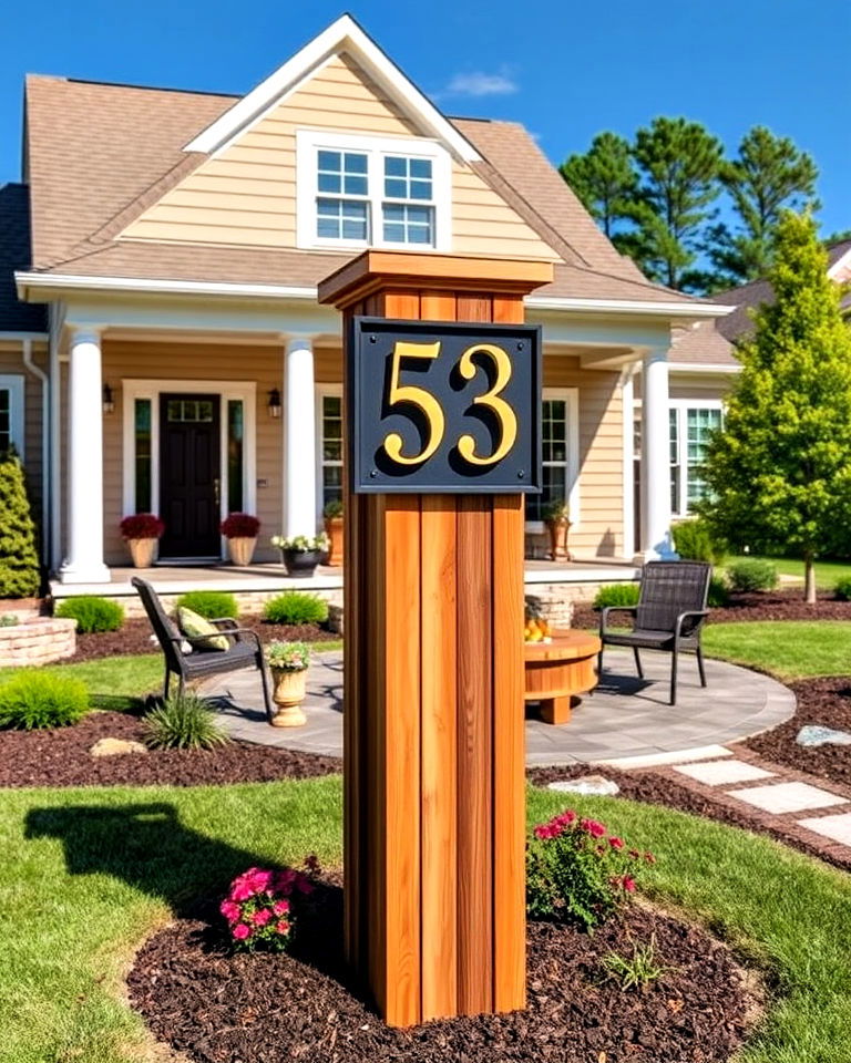 lassic house numbers on a post - 40 House Number Ideas