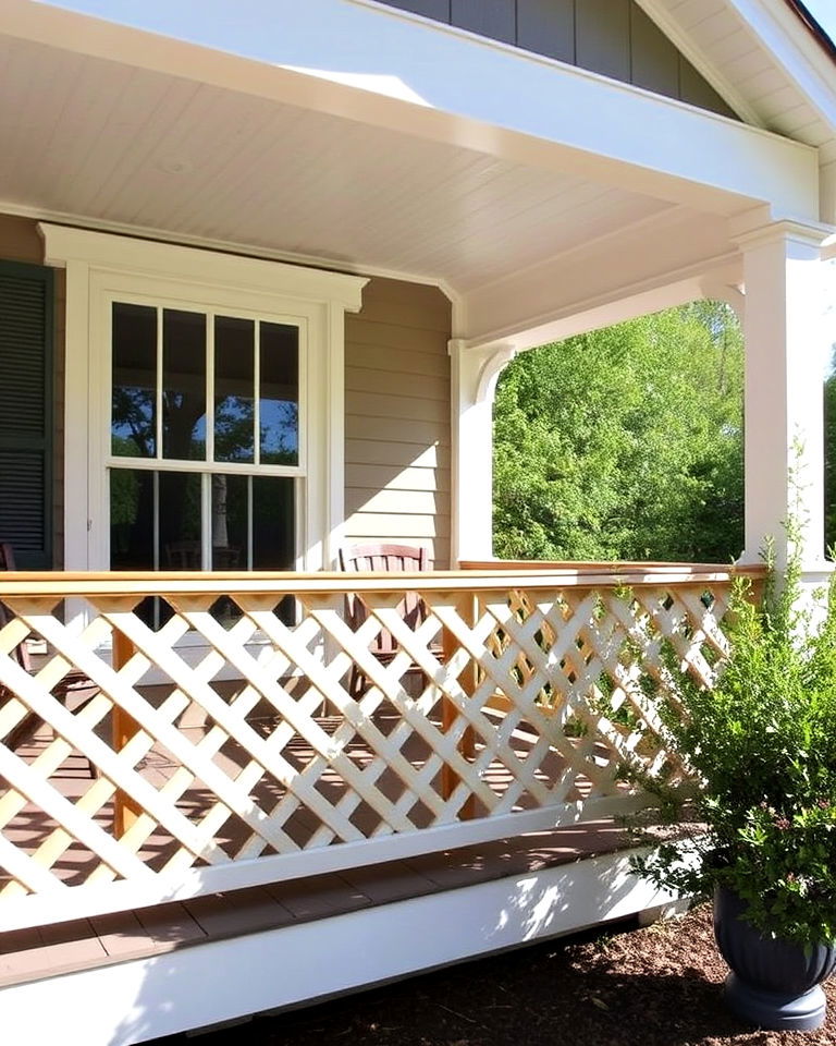 lattice style railings for front porch - 25 Front Porch Railing Ideas