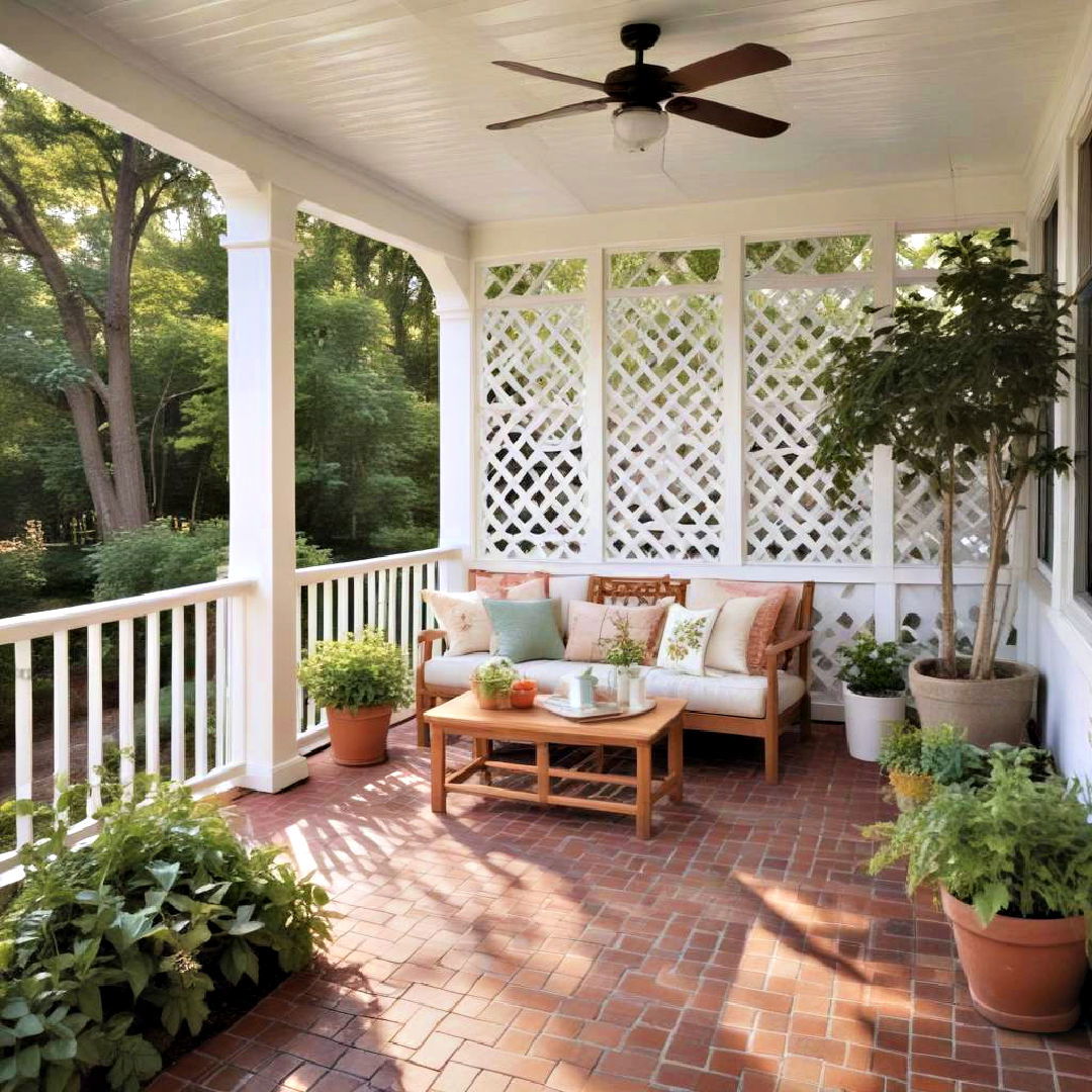 lattice to enhance privacy - 35 Three Season Porch Ideas