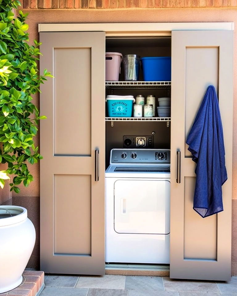 laundry room in outdoor closet - 30 Outdoor Laundry Room Ideas