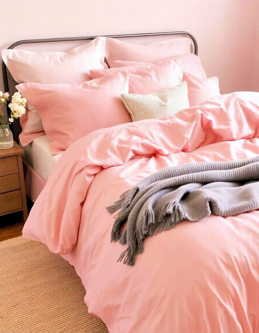 layered blush pink bedding ideas - 15 Blush Pink Bedroom Ideas