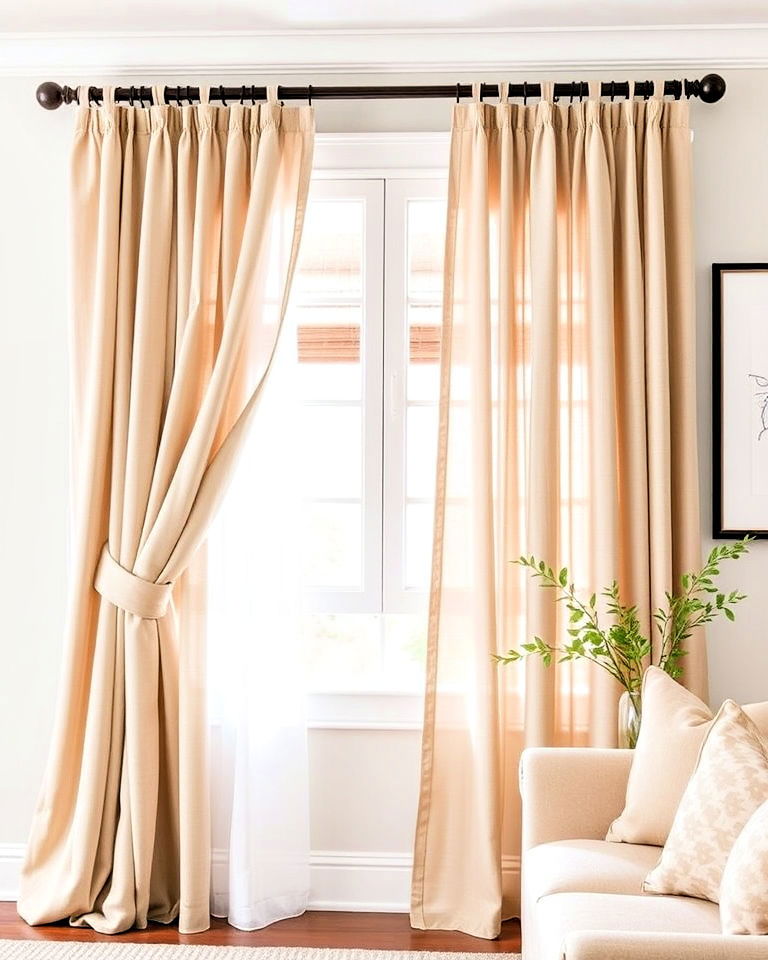 layered curtains to add depth - 40 Farmhouse Window Treatment Ideas