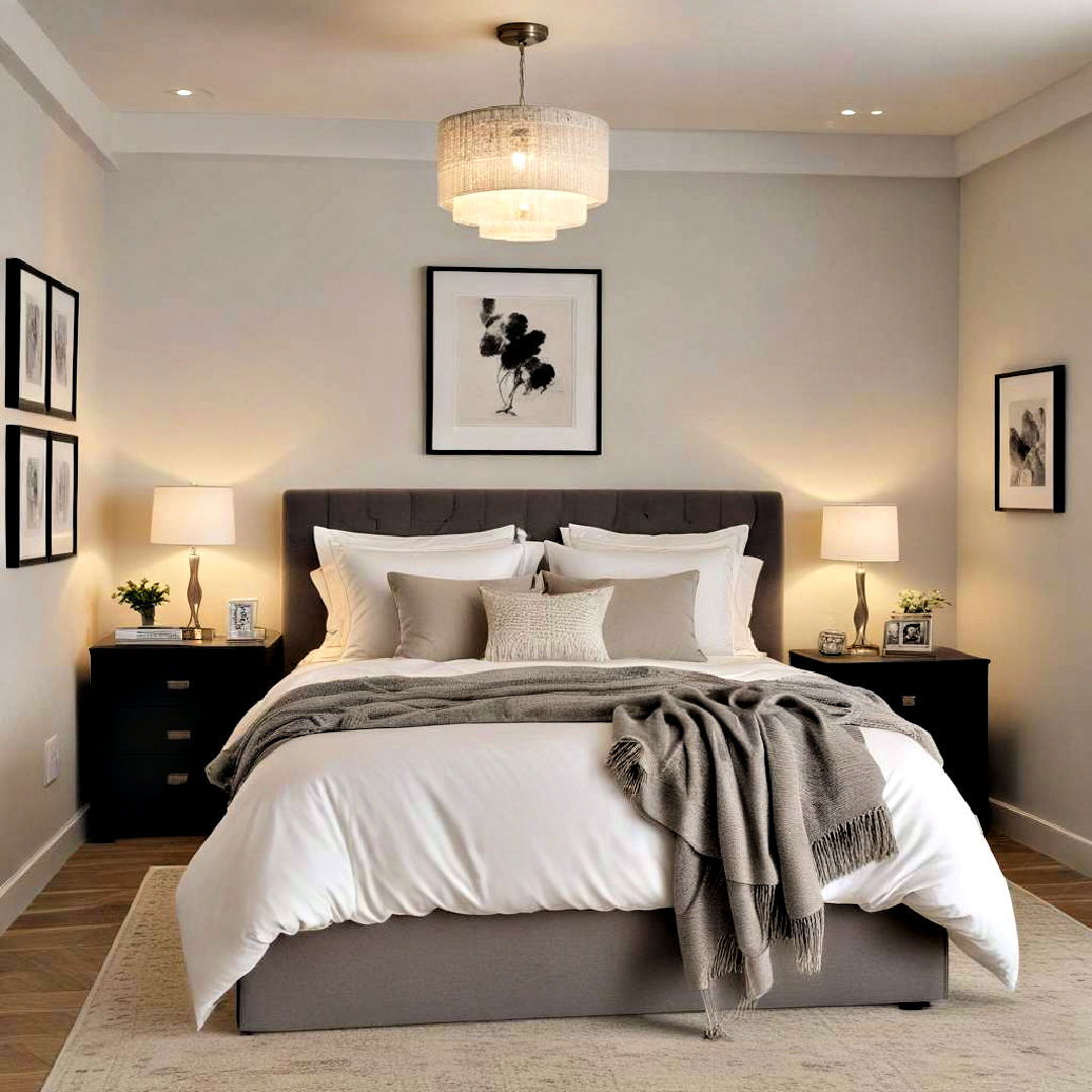 layered lighting to add warmth - 40 Small Bedroom Ideas