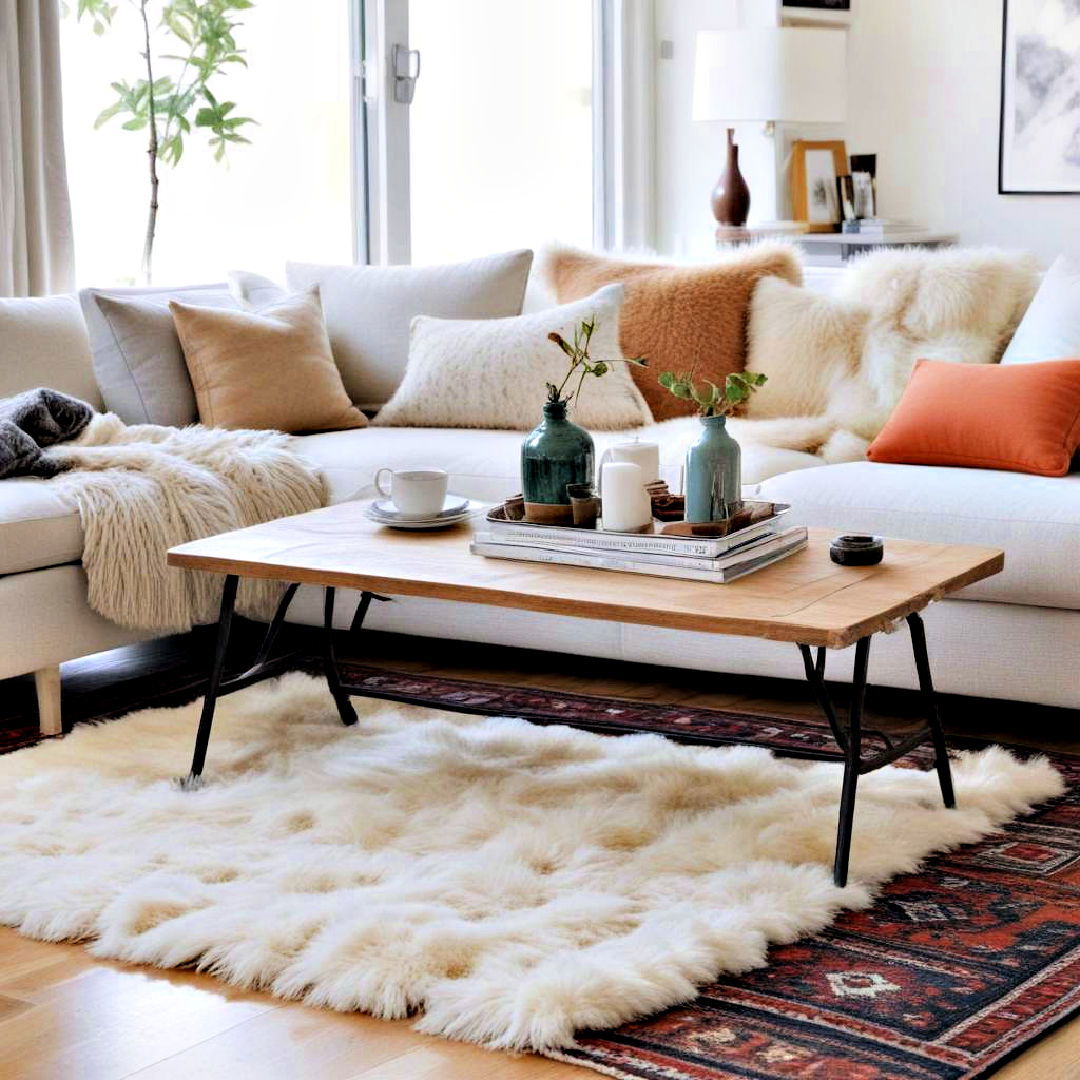layered rugs for living room - 40 Living Room Ideas