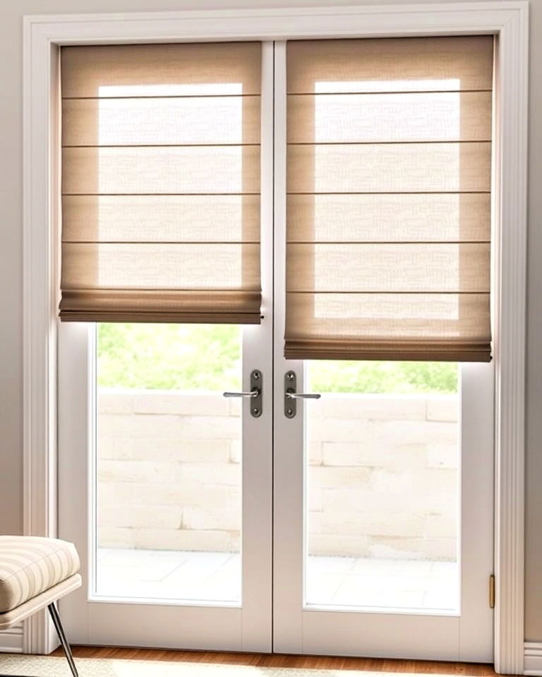 layered shades window treatments for french doors - 20 Window Treatments for French Doors
