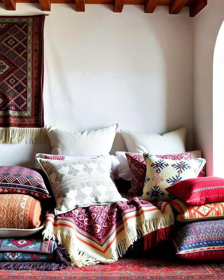 layered textiles for arabic interior - 20 Arabic Interior Design Ideas