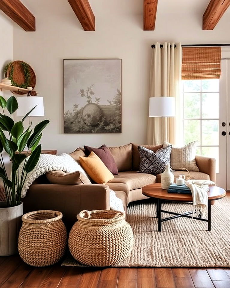 layered textures for joanna gaines living room - 25 Joanna Gaines Living Room Ideas