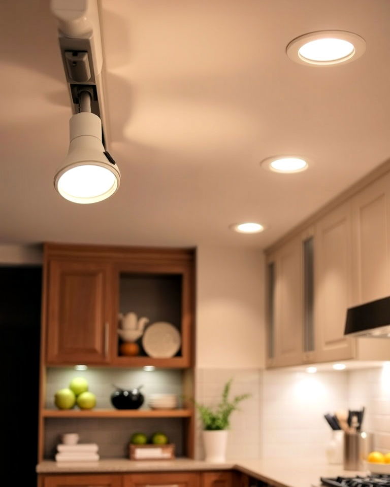 layered track and recessed lighting for kitchen - 20 Kitchen Track Lighting Ideas