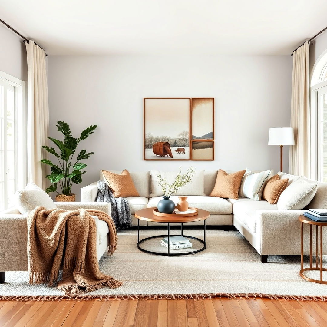 layering natural textiles ideas - 25 Organic Modern Living Room Design Ideas