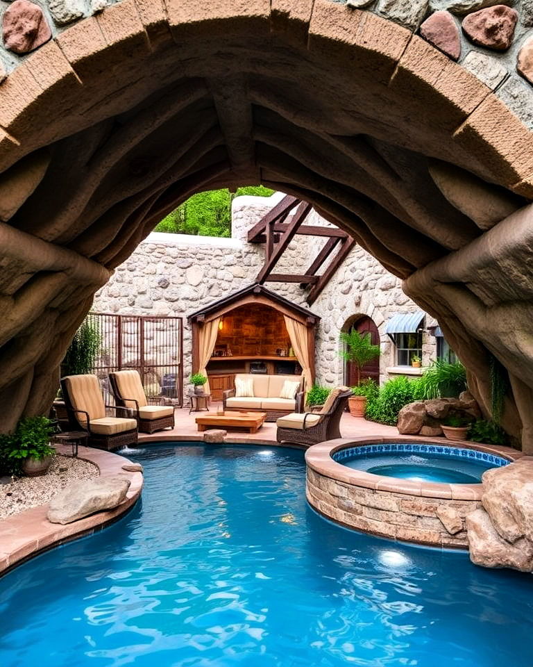 lazy river pool with hidden coves - 20 Lazy River Swimming Pool Ideas