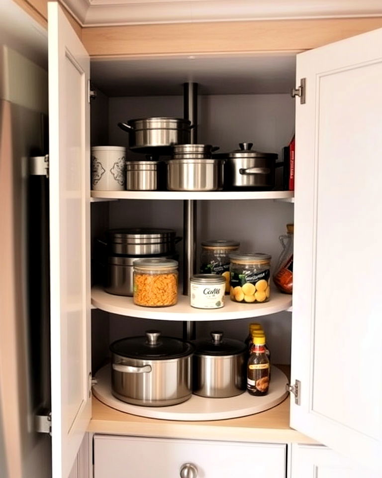 lazy susan cabinet for kitchen corner - 15 Kitchen Corner Ideas