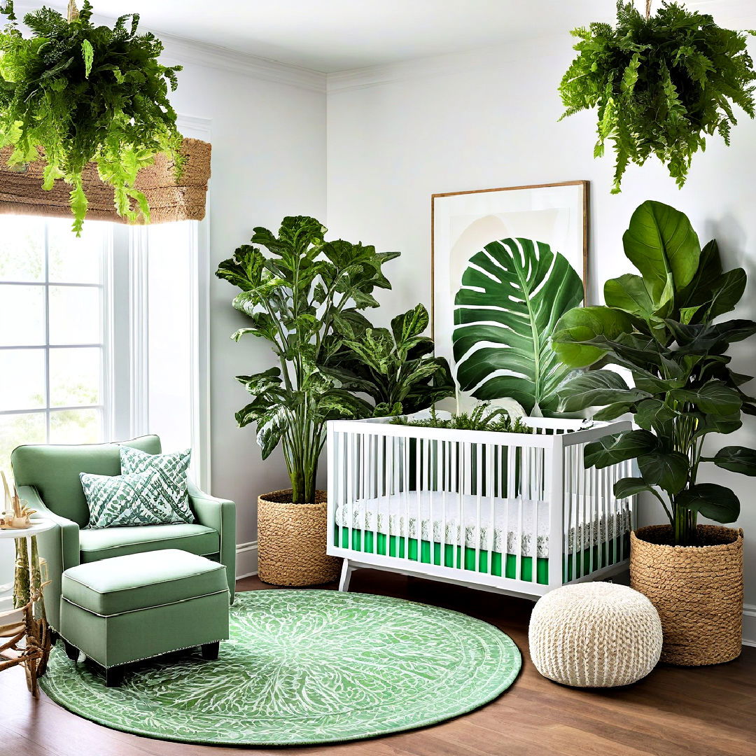 leafy green plants for safari nursery decor - 25 Safari Nursery Decor Ideas