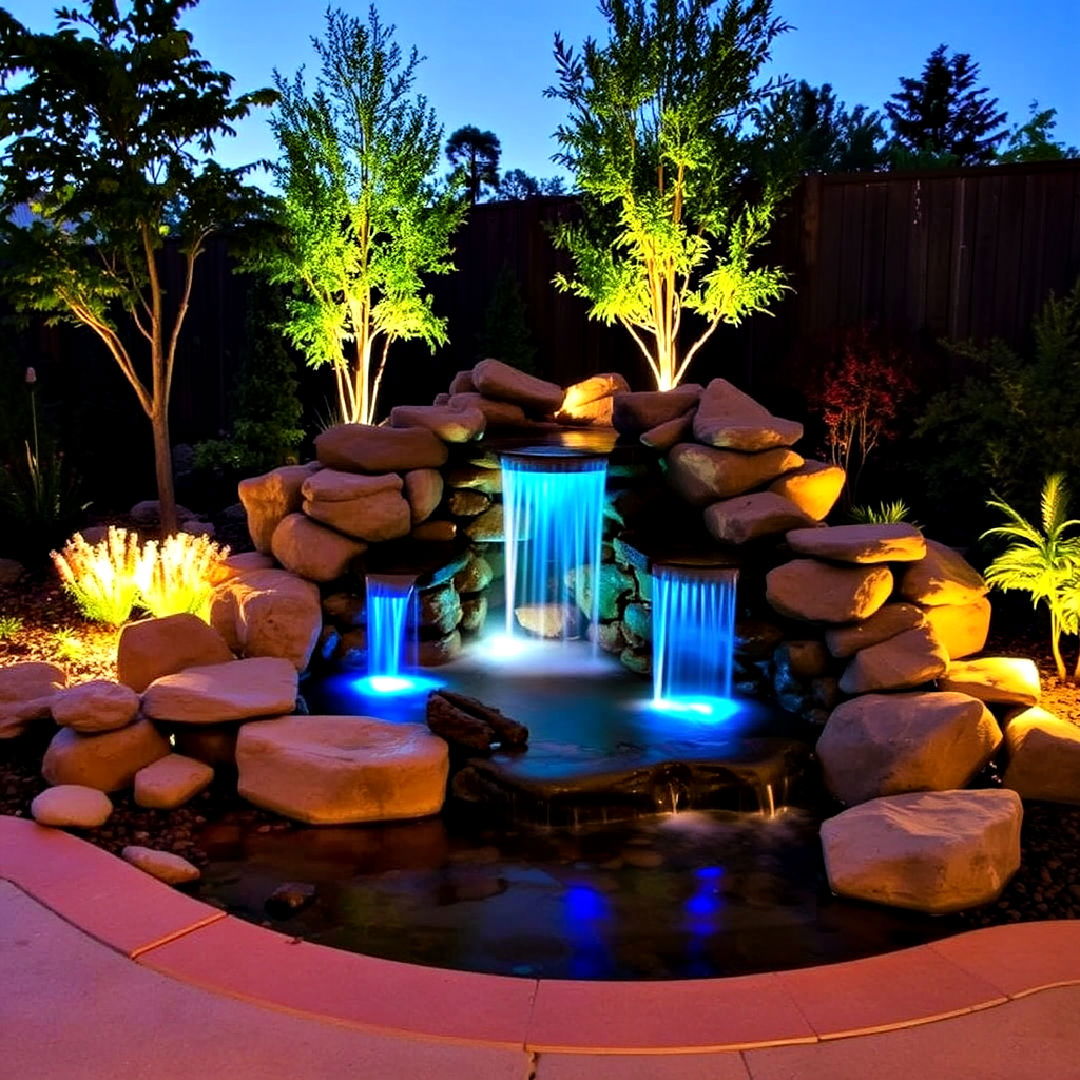 led lighting for pondless waterfall - 15 Pondless Waterfall Ideas