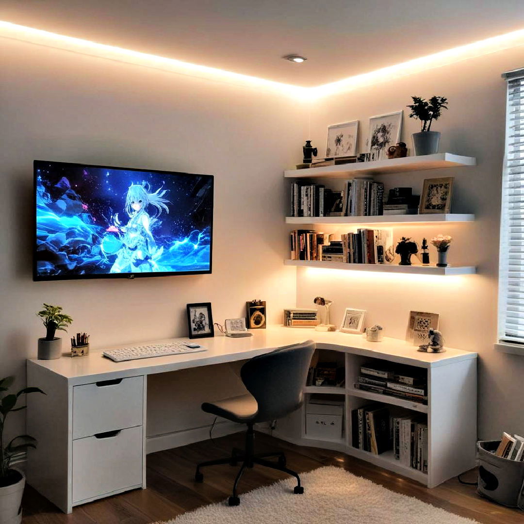 led lighting to enhance anime atmosphere - 40 Anime Room Ideas