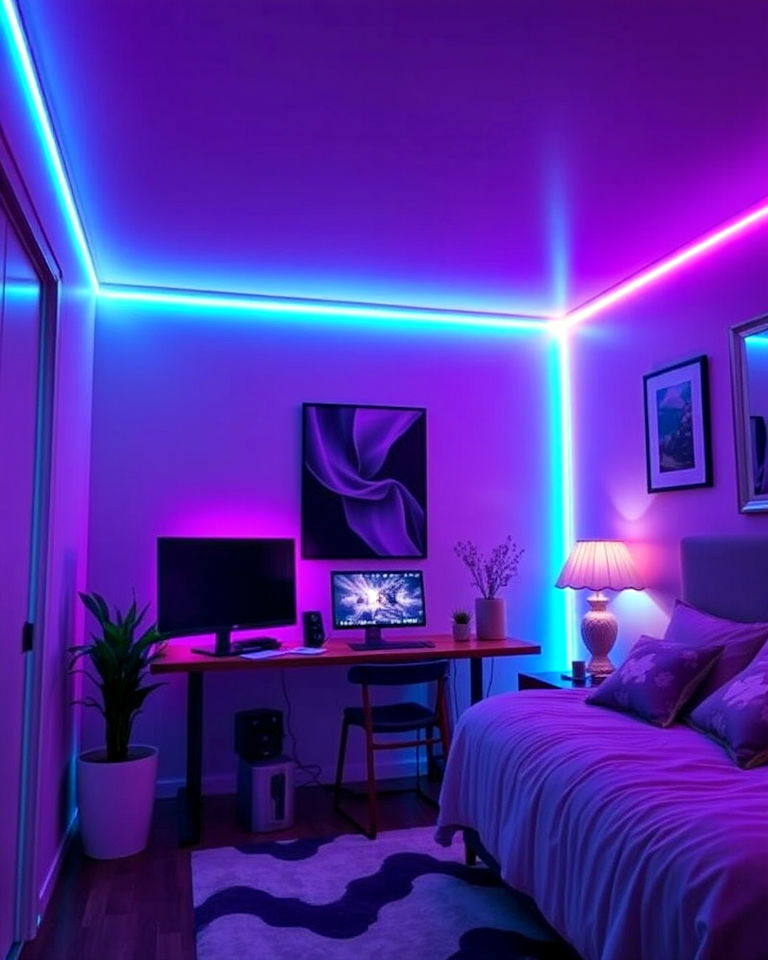led strip lighting ideas - 20 Vaporwave Room Ideas