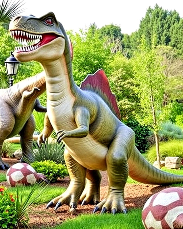 life sized dinosaur statues for garden - 20 Dinosaur Garden Ideas