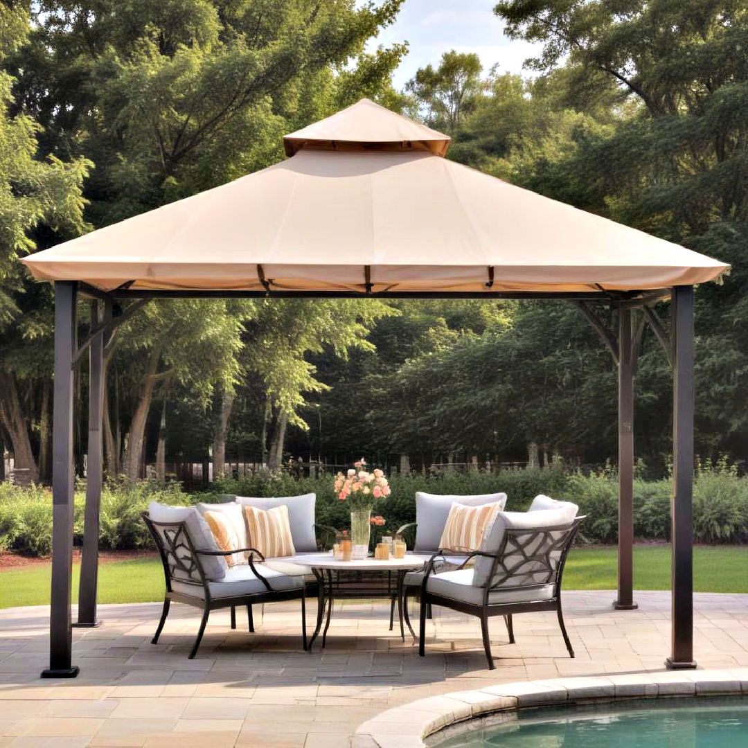 light and airy canopy top gazebo - 40 Gazebo Design Ideas