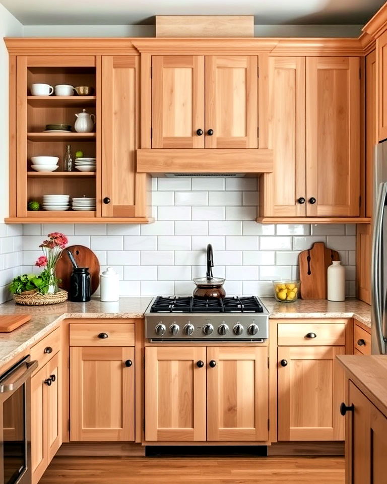 light brown cabinets to add rustic charm - 25 Brown Kitchen Cabinets Ideas