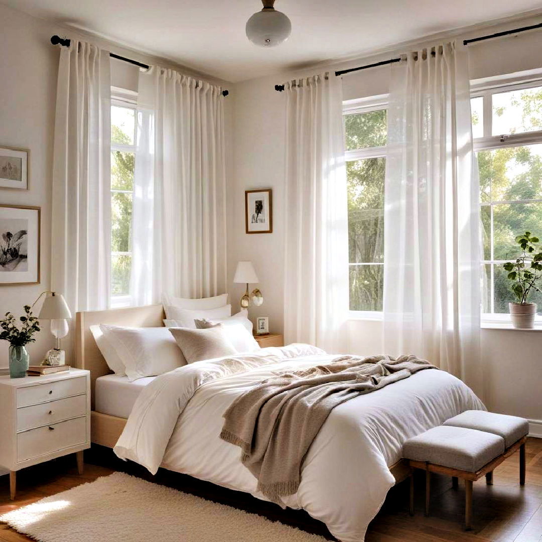 light curtains for small bedroom - 40 Small Bedroom Ideas